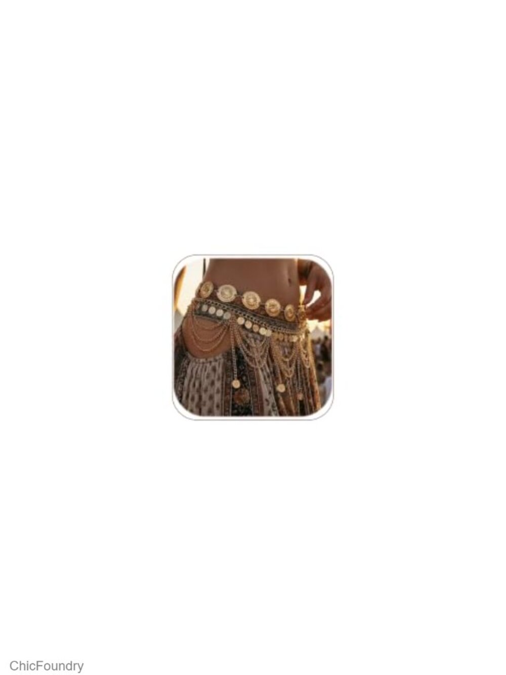 14K Gold Plated Multi-Layer Waist Chain Boho Belly Belt Women